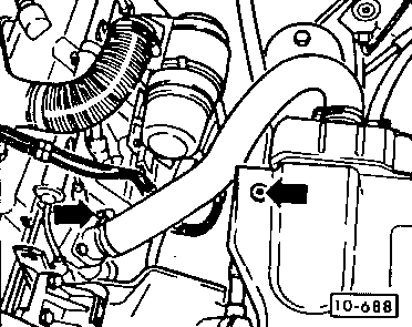 10-688 Removing the upper radiator cover and top hose