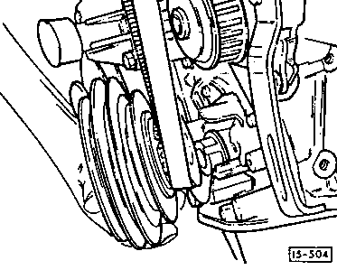 15-504 Replacing the crank pulley and cambelt