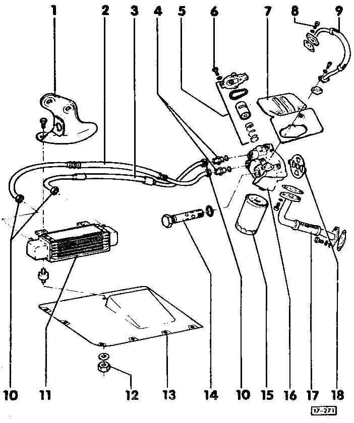 17-271 Lubrication System - Oil filter and cooler