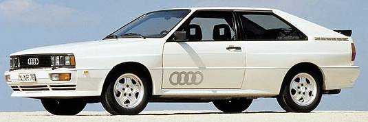An early Audi ur-quattro in Alpine White on Fuchs alloy wheels